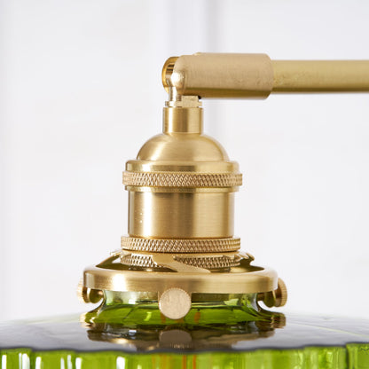 Camille Cavella Plug-In Wall Lamp with Green and Clear Fish-Scale Glass