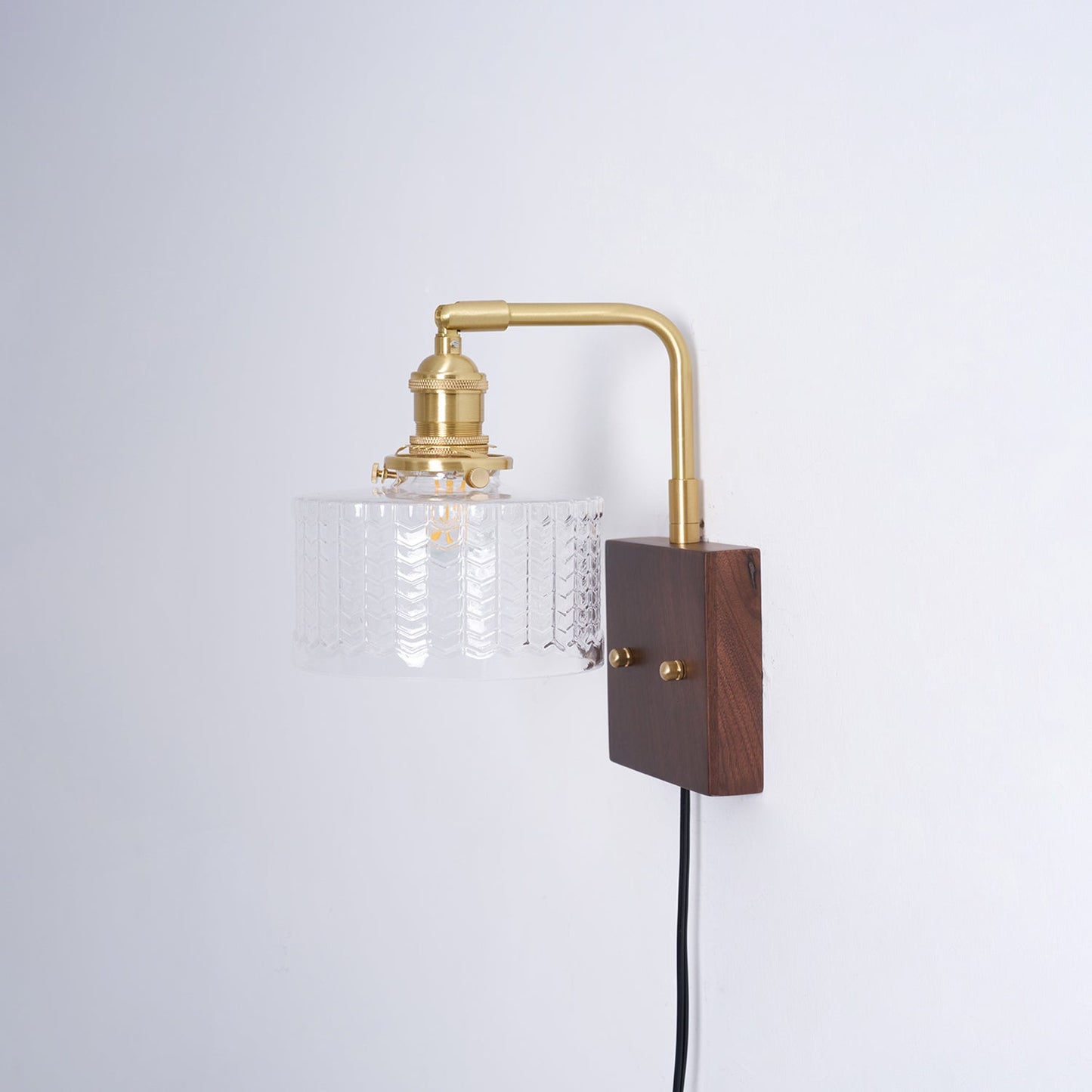 Camille Cavella Plug-In Wall Lamp with Green and Clear Fish-Scale Glass