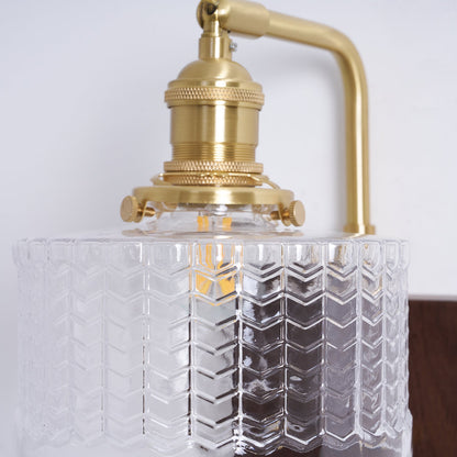 Camille Cavella Plug-In Wall Lamp with Green and Clear Fish-Scale Glass