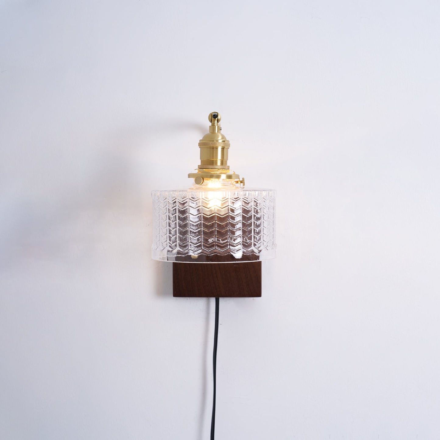 Camille Cavella Plug-In Wall Lamp with Green and Clear Fish-Scale Glass