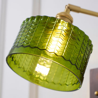 Eléonore Cavella Wall Lamp with Green Fish-Scale Glass Shade