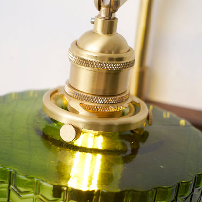 Eléonore Cavella Wall Lamp with Green Fish-Scale Glass Shade
