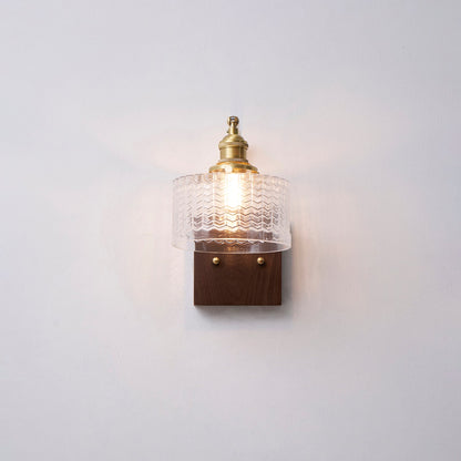 Eléonore Cavella Wall Lamp with Green Fish-Scale Glass Shade