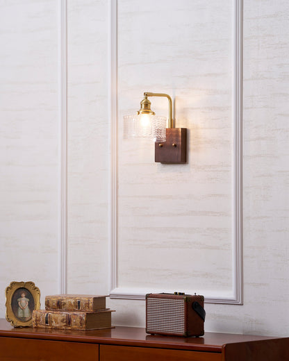Eléonore Cavella Wall Lamp with Green Fish-Scale Glass Shade