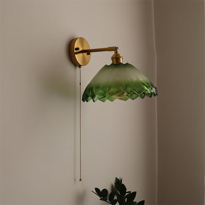 Éliane Cavella Round Wall Lamp with Textured Glass Shade
