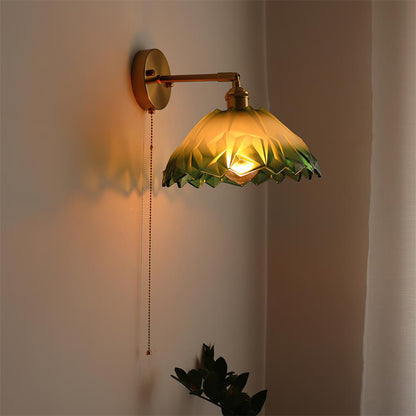 Éliane Cavella Round Wall Lamp with Textured Glass Shade