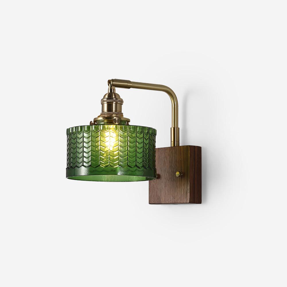 Eléonore Cavella Wall Lamp with Green Fish-Scale Glass Shade