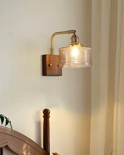 Eléonore Cavella Wall Lamp with Green Fish-Scale Glass Shade