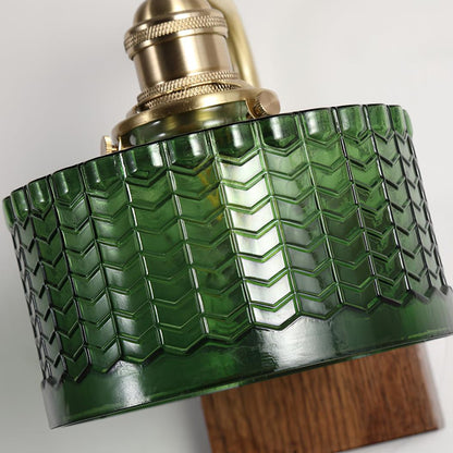 Eléonore Cavella Wall Lamp with Green Fish-Scale Glass Shade