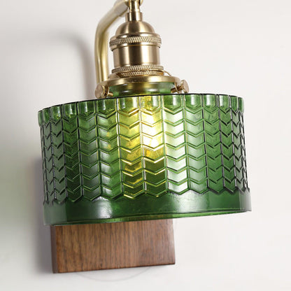 Eléonore Cavella Wall Lamp with Green Fish-Scale Glass Shade