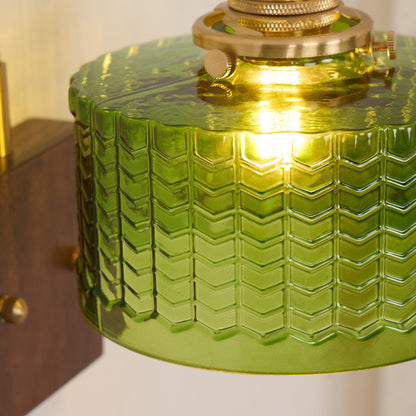 Eléonore Cavella Wall Lamp with Green Fish-Scale Glass Shade