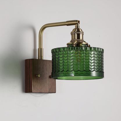 Eléonore Cavella Wall Lamp with Green Fish-Scale Glass Shade