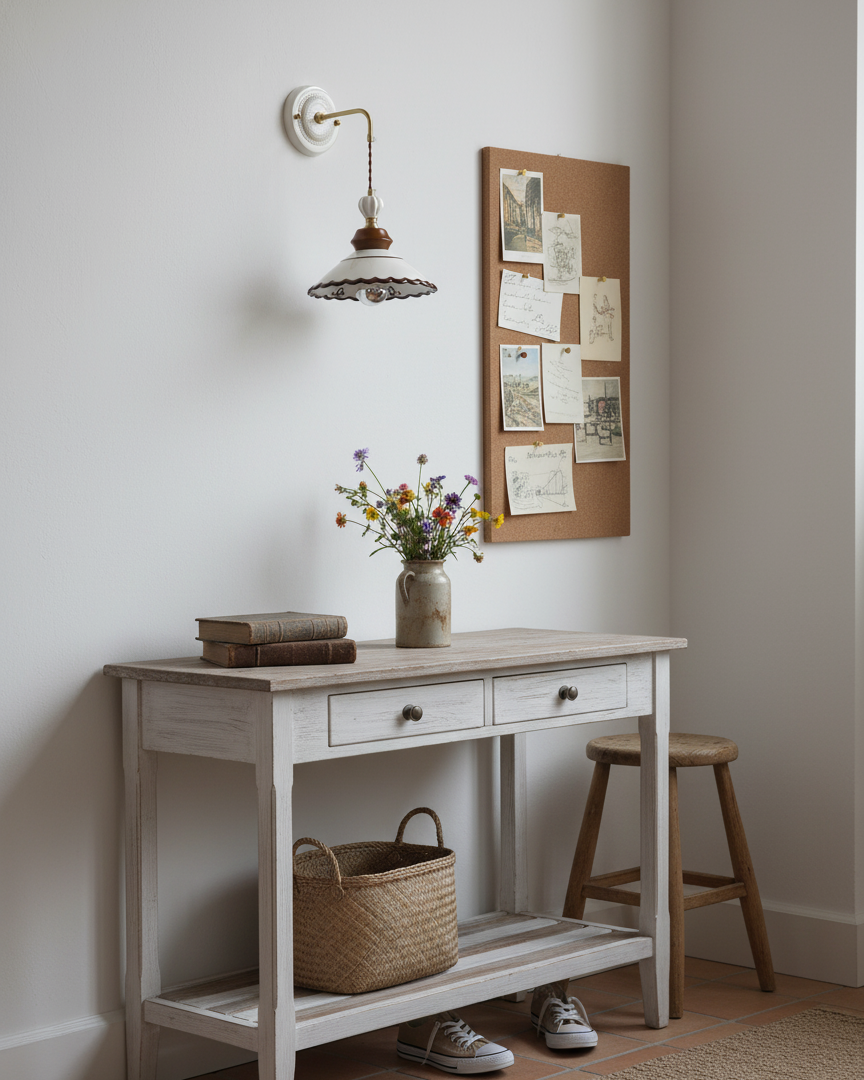 Élise Vintage Ceramic Wall Lamp with Scalloped Shade