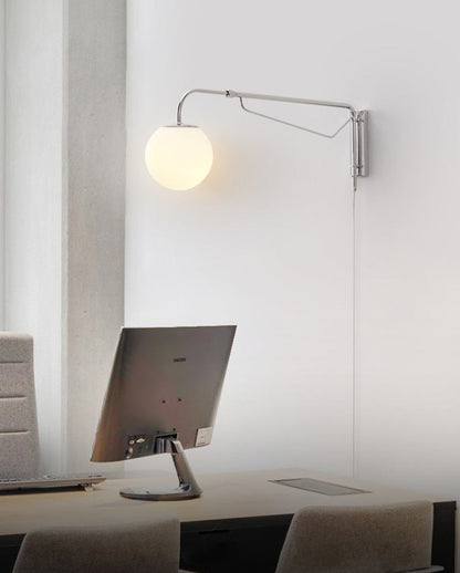 Élise Chrome Rocker Wall Lamp Silver Modern Adjustable Sconce