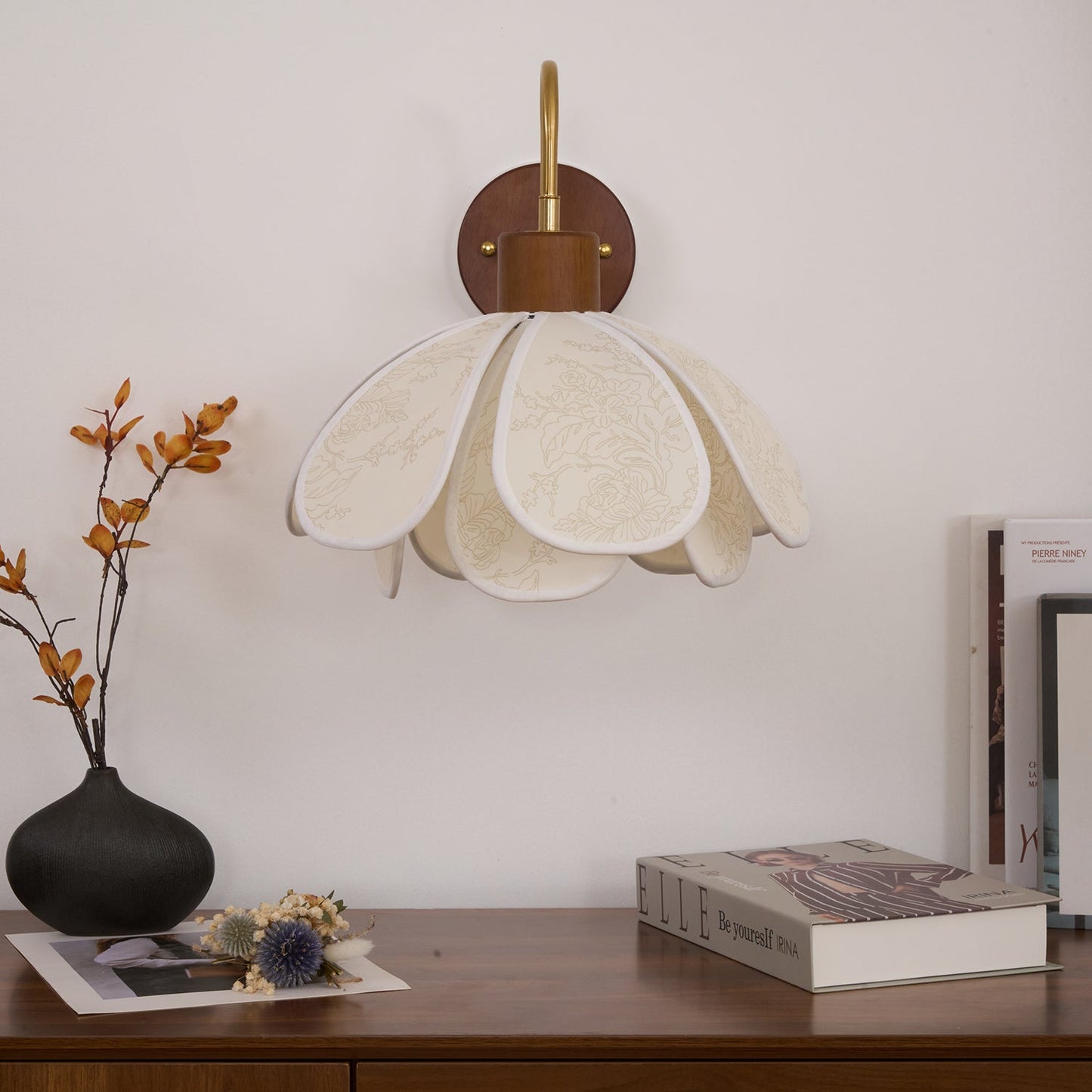 Docos Ciena Petal Wall Light Elegant Metal and Fabric Lighting