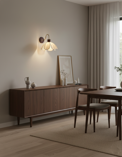Docos Ciena Petal Wall Light Elegant Metal and Fabric Lighting