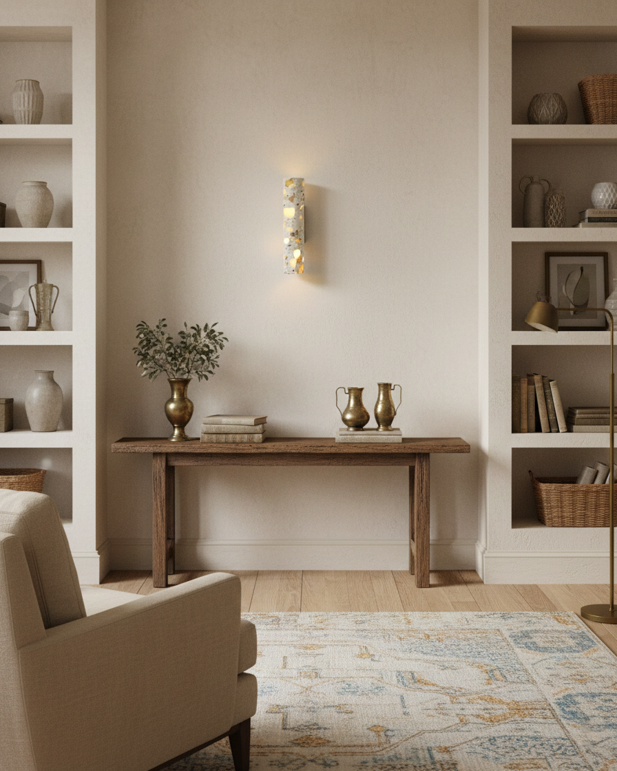 Sophie Clasten Wall Lamp Wood and Terrazzo LED Lighting
