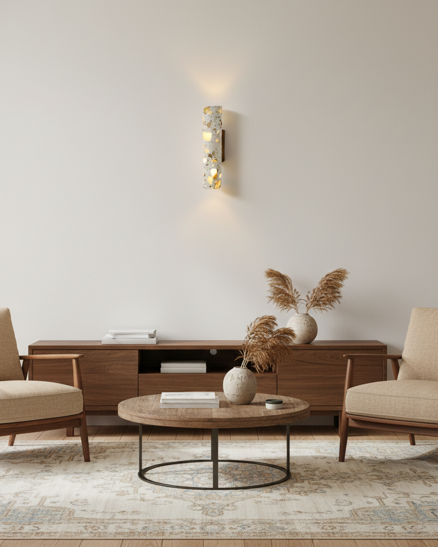 Sophie Clasten Wall Lamp Wood and Terrazzo LED Lighting