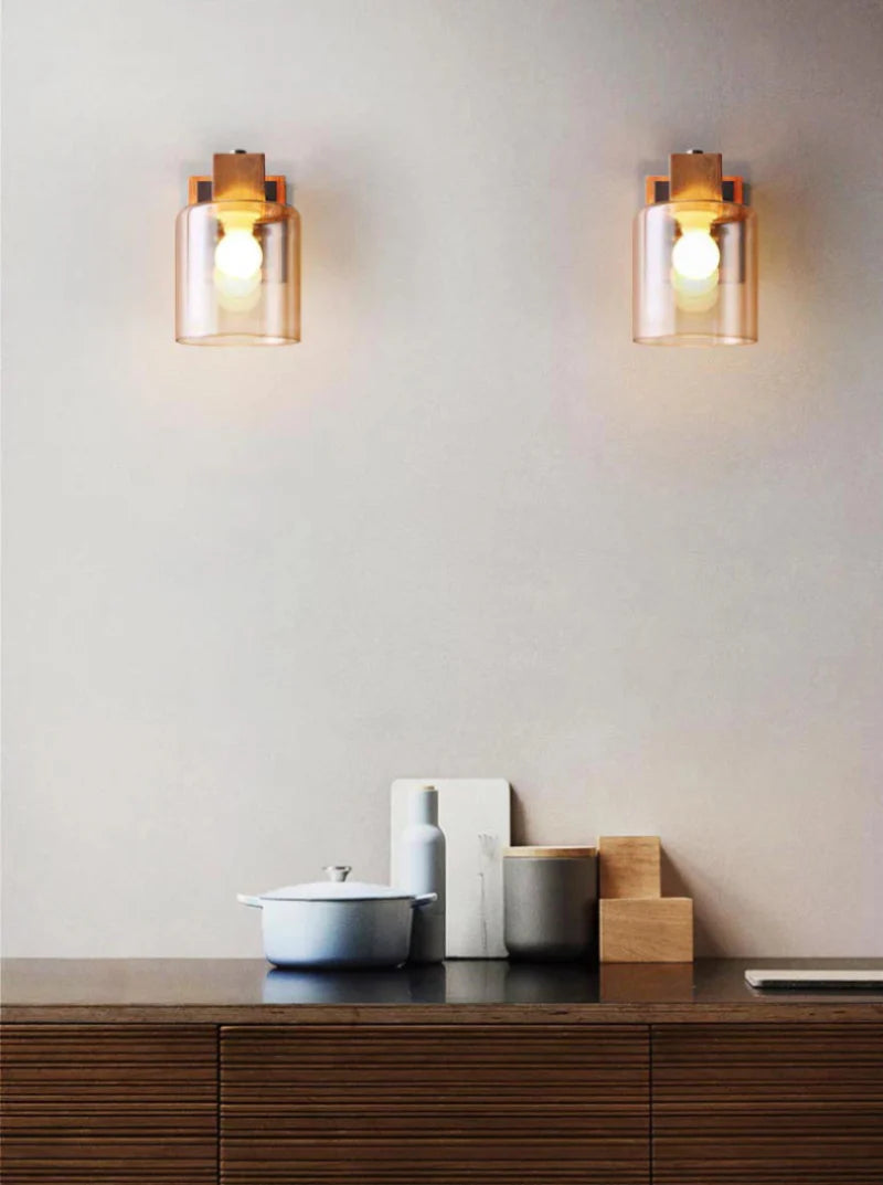 Élise Cognac Glass LED Wall Sconce