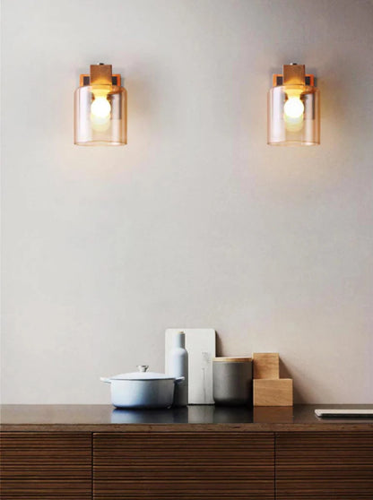 Élise Cognac Glass LED Wall Sconce