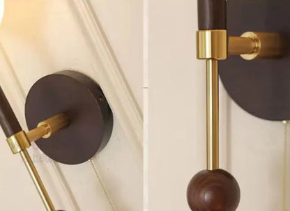 Camille Colonia Wood & Glass Globe Wall Lamp