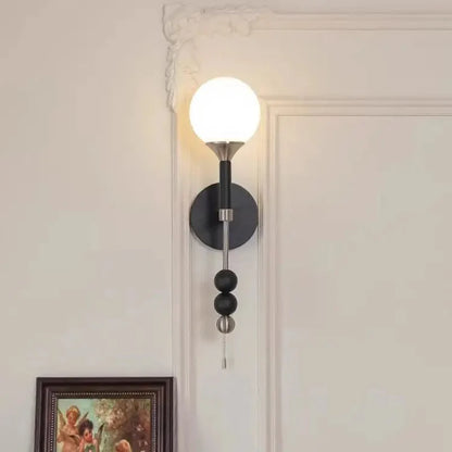 Camille Colonia Wood & Glass Globe Wall Lamp