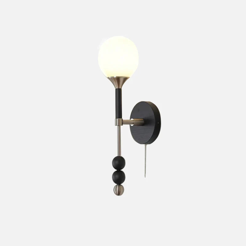 Camille Colonia Wood & Glass Globe Wall Lamp