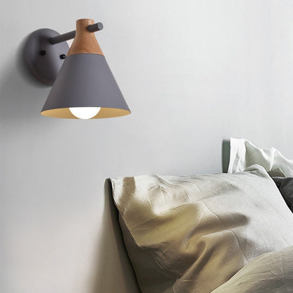 Sophie Colored Bell Metal & Wood LED Wall Light