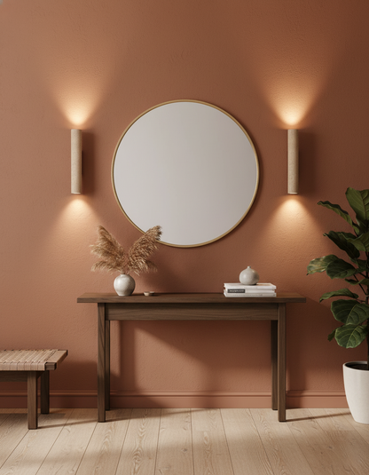 Aurélie Core Wall Lamp Wood and Travertine LED Lighting