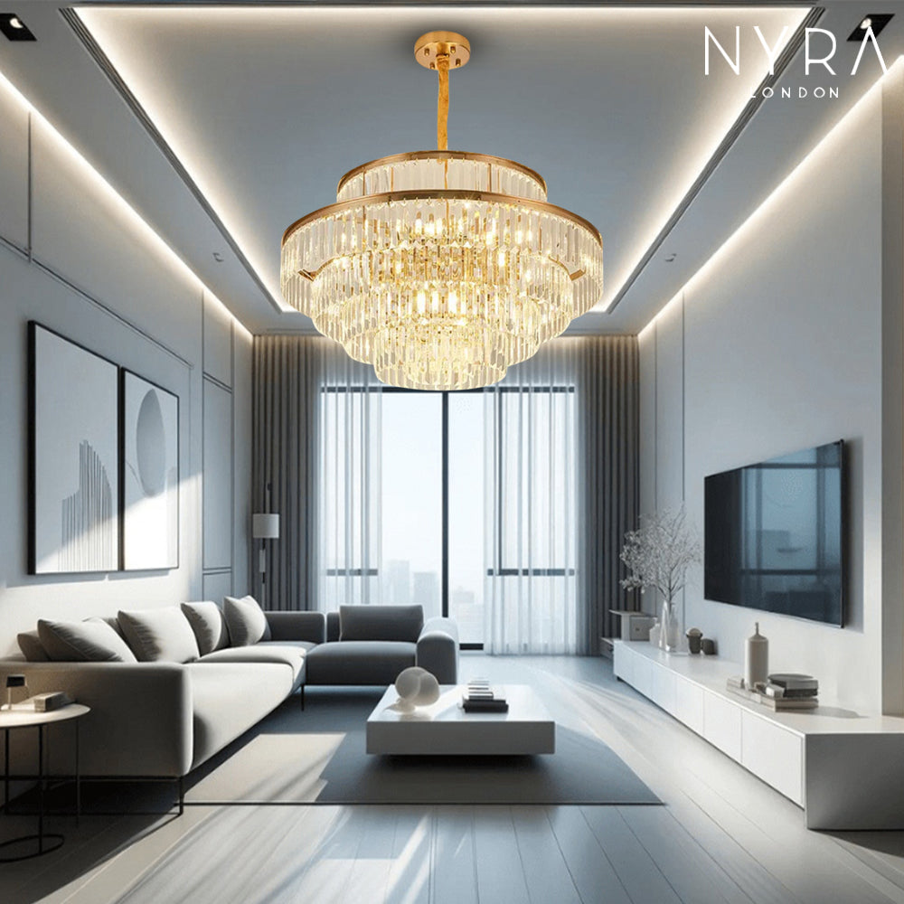 Mathilde Glamorous Golden Crystal Chandelier
