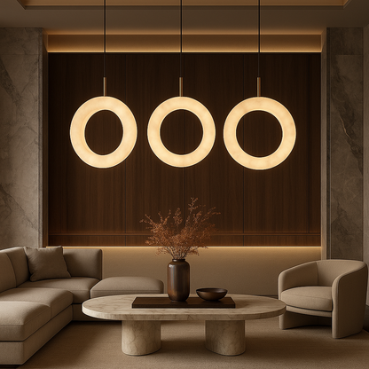 Juliette Marble Stone Ring Pendant Light