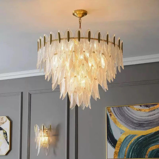 Beatrice Glass Leaf Artisan Chandelier