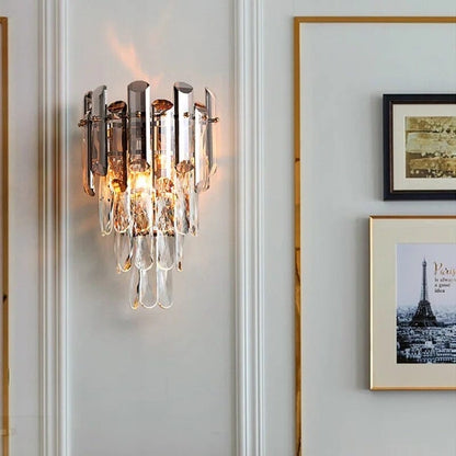 Odette Elsie Smoke Gray Crystal Wall Lamp