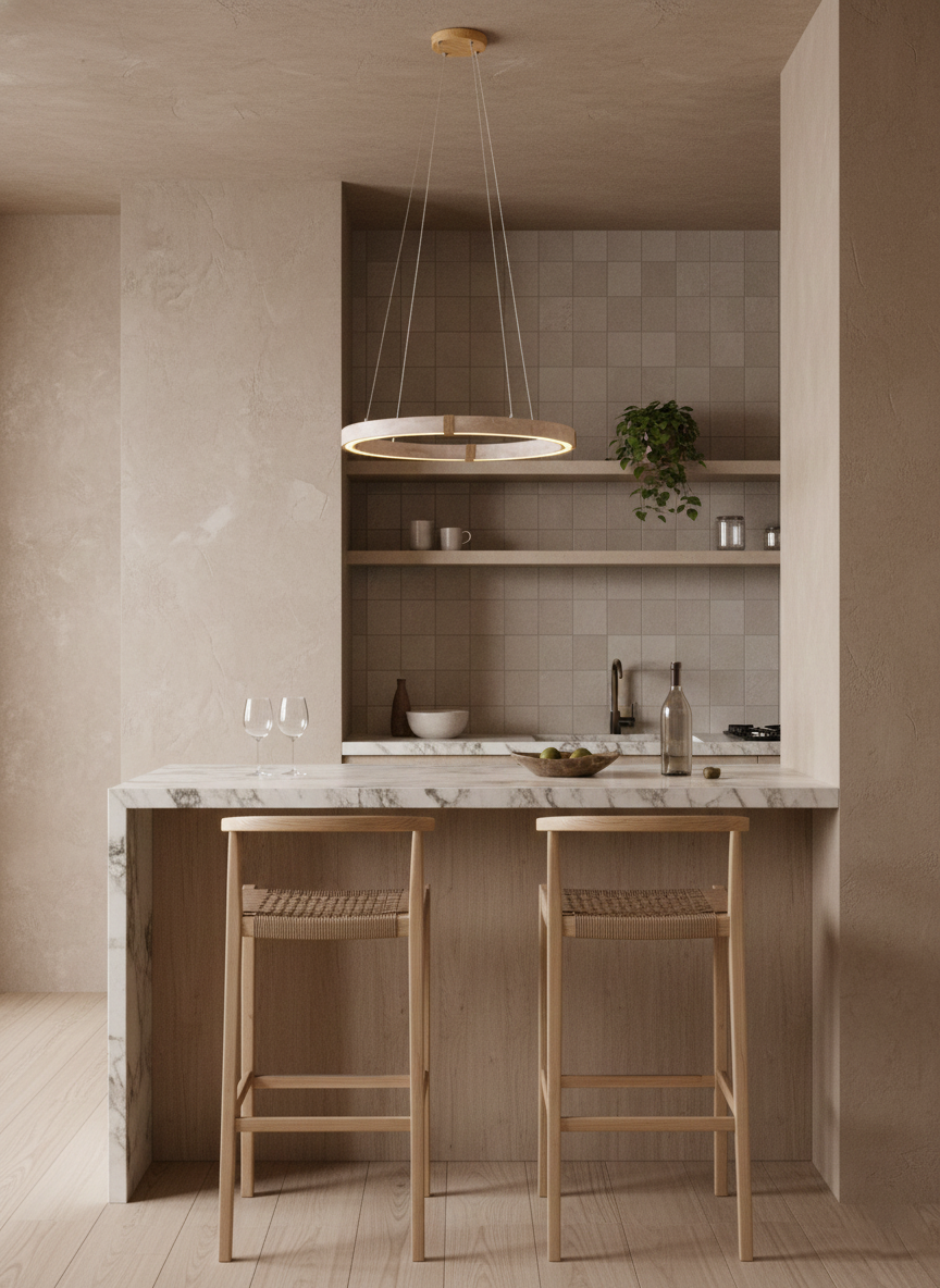 Amélie Dainolite Travertine Circle Chandelier