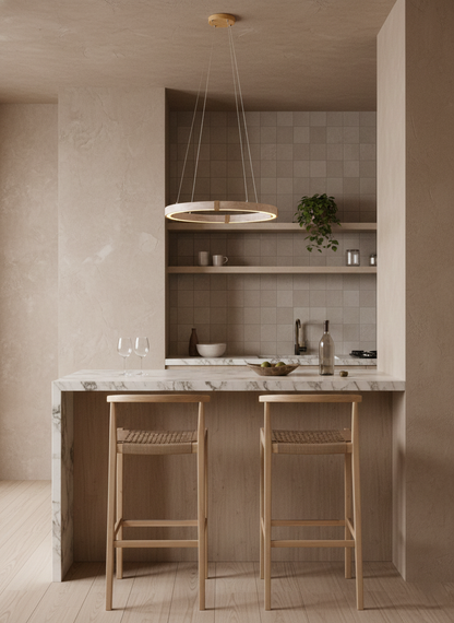 Amélie Dainolite Travertine Circle Chandelier