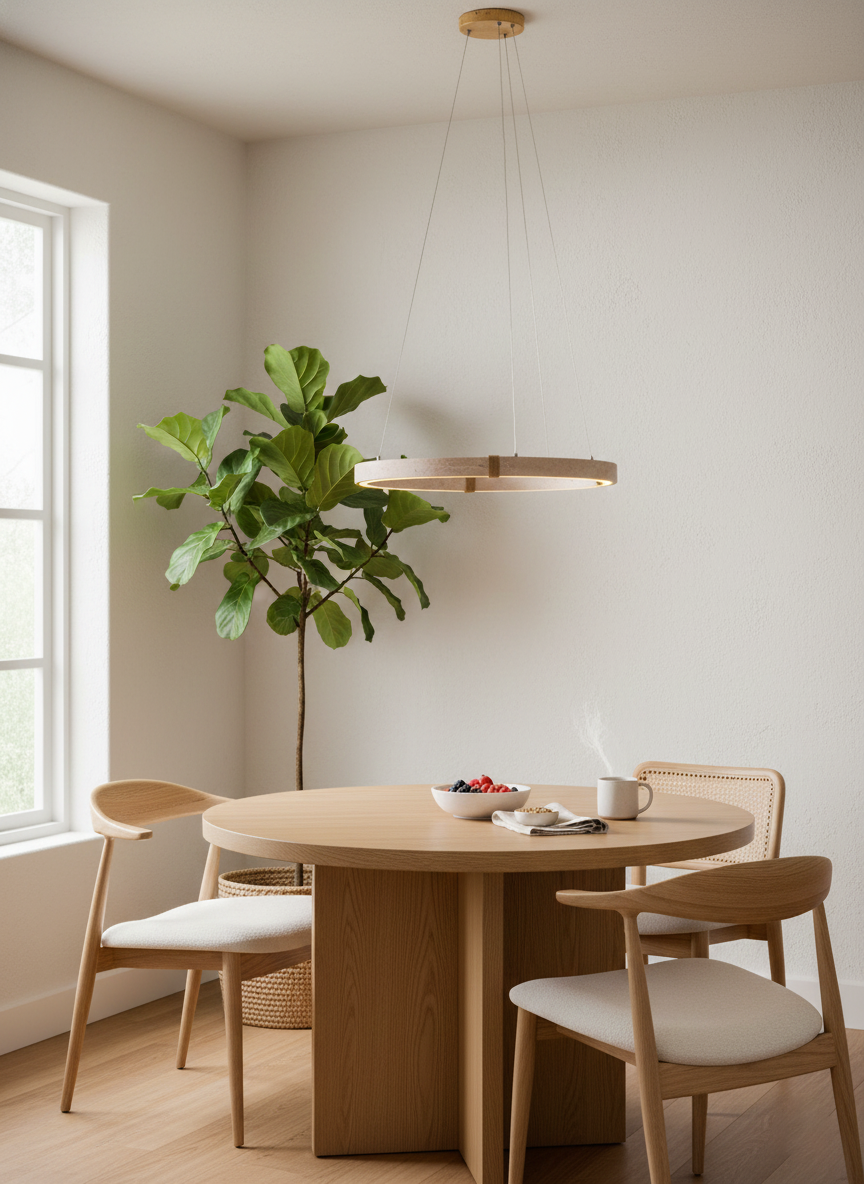 Amélie Dainolite Travertine Circle Chandelier