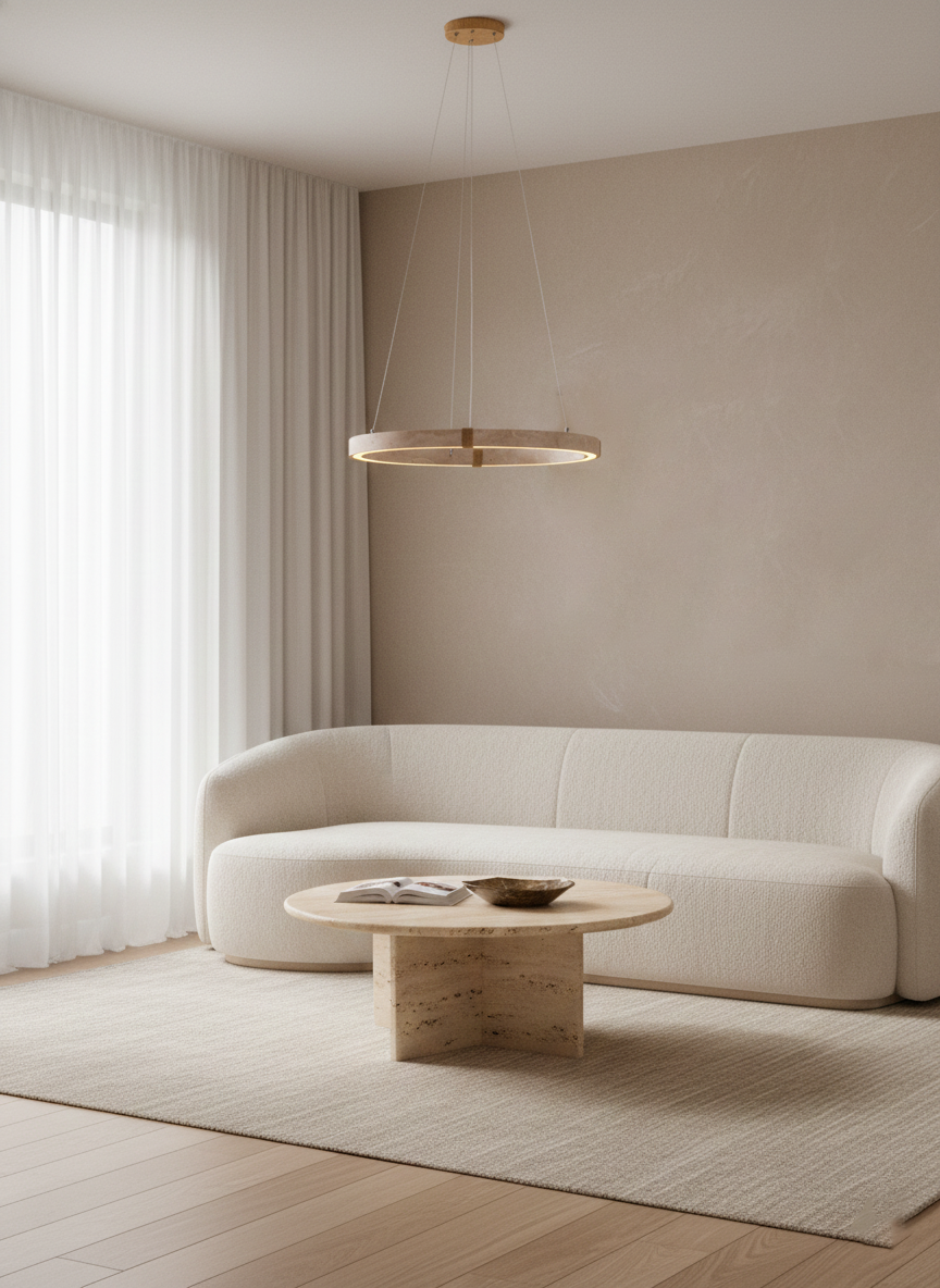Amélie Dainolite Travertine Circle Chandelier