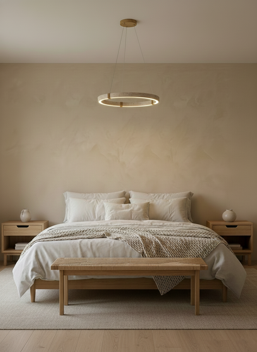 Amélie Dainolite Travertine Circle Chandelier