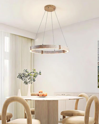 Amélie Dainolite Travertine Circle Chandelier