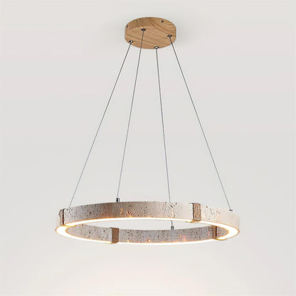 Amélie Dainolite Travertine Circle Chandelier