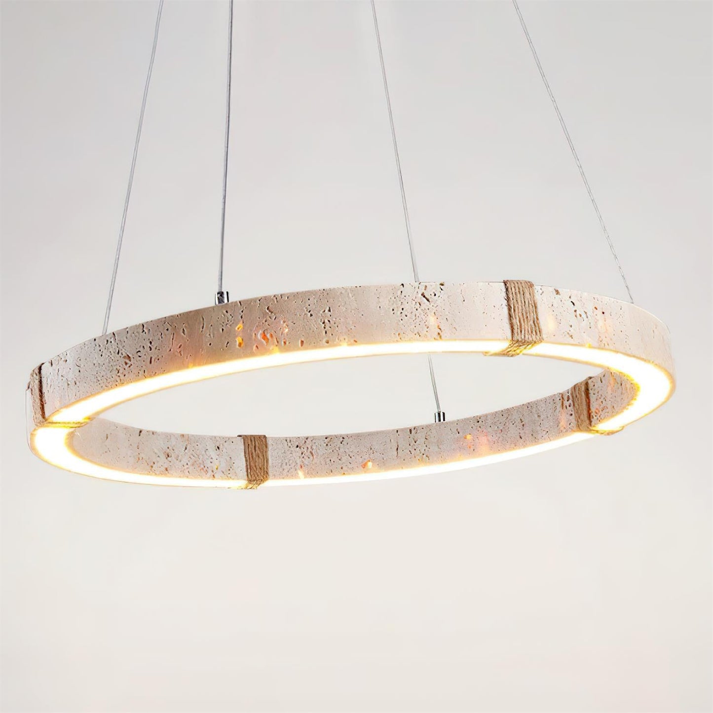 Amélie Dainolite Travertine Circle Chandelier