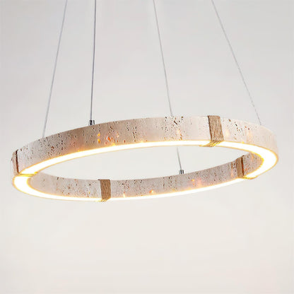 Amélie Dainolite Travertine Circle Chandelier