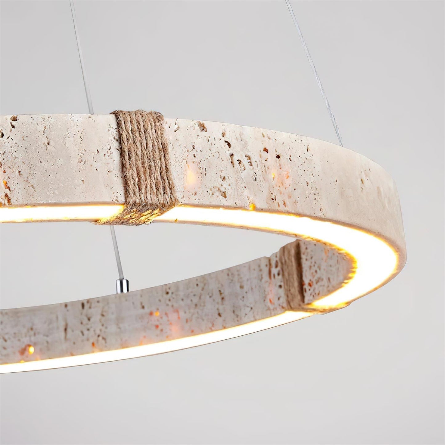 Amélie Dainolite Travertine Circle Chandelier
