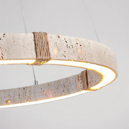 Amélie Dainolite Travertine Circle Chandelier