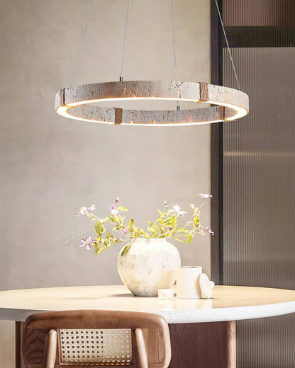 Amélie Dainolite Travertine Circle Chandelier