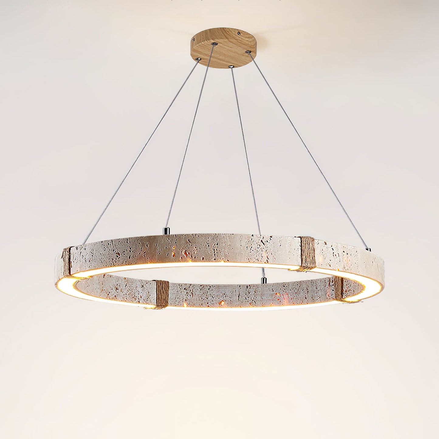 Amélie Dainolite Travertine Circle Chandelier