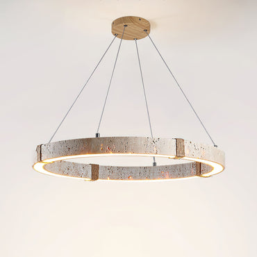 Amélie Dainolite Travertine Circle Chandelier