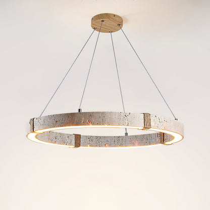 Amélie Dainolite Travertine Circle Chandelier