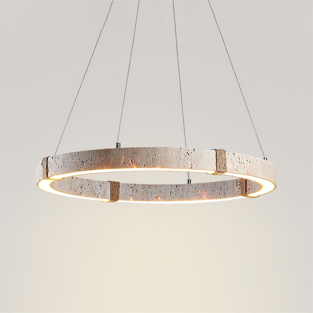 Amélie Dainolite Travertine Circle Chandelier