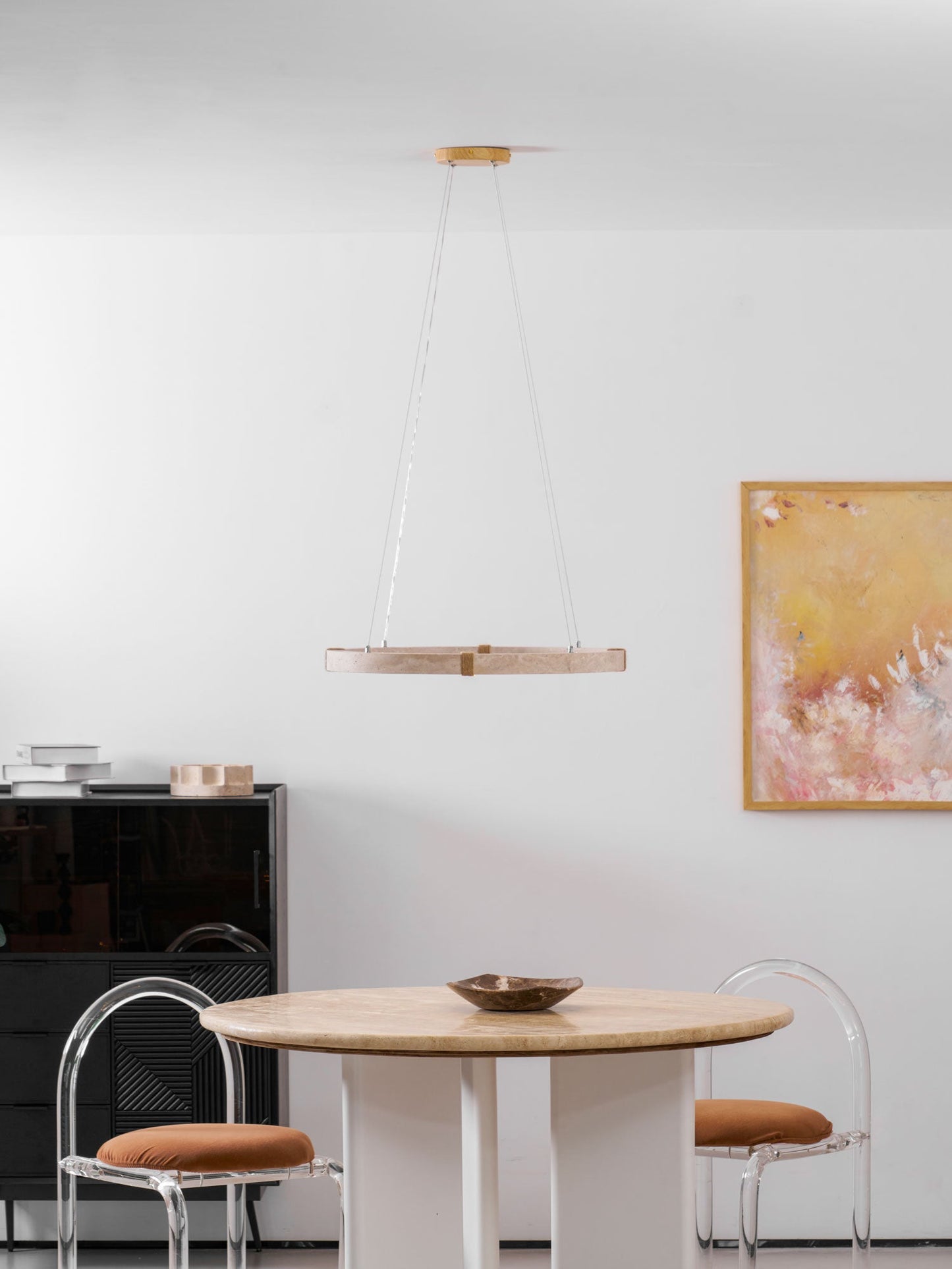 Amélie Dainolite Travertine Circle Chandelier